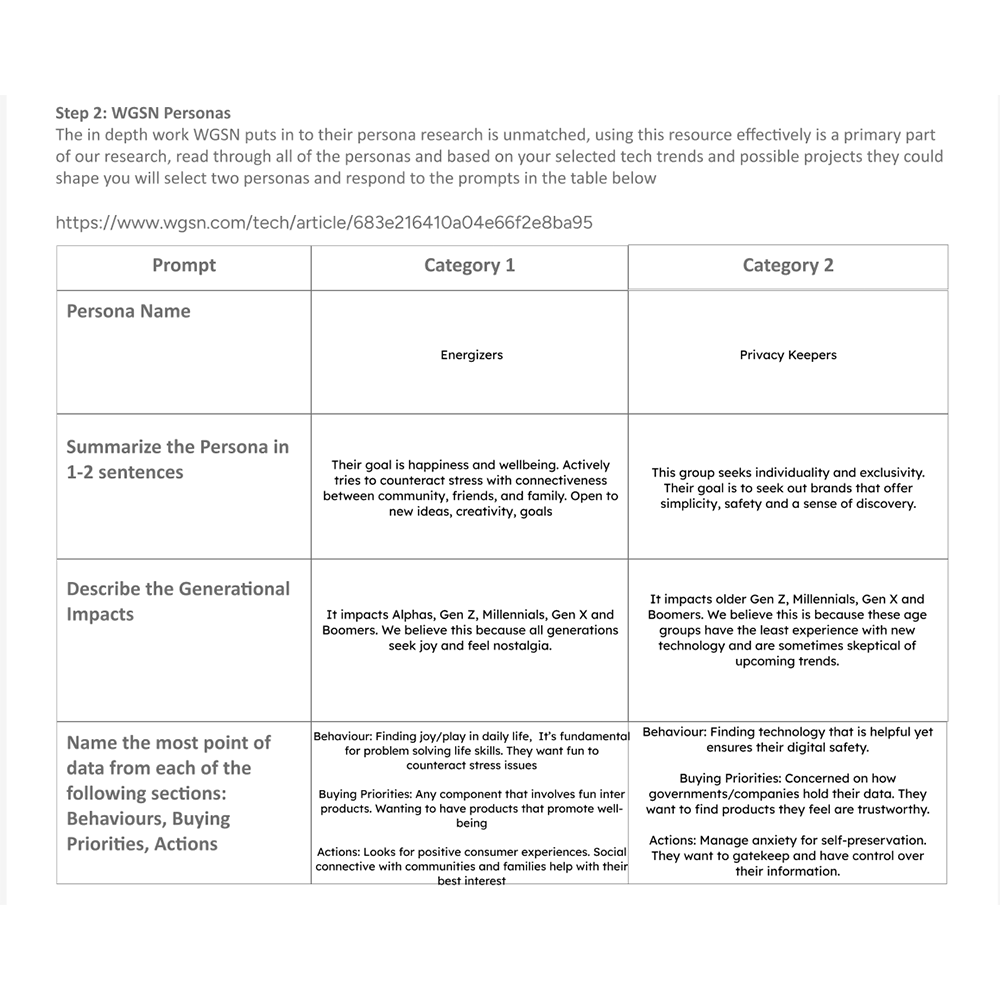 This image shows the two persona's we chose to focus on for our project.